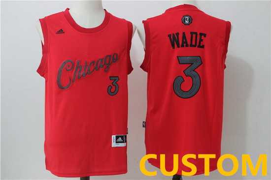 Men & Youth Customized Chicago Bulls adidas Red 2016 Christmas Day Stitched Swingman Jersey->customized nba jersey->Custom Jersey